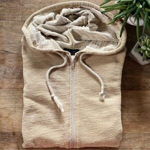 ZARA MAN Distressed Zip-Up Hoodie